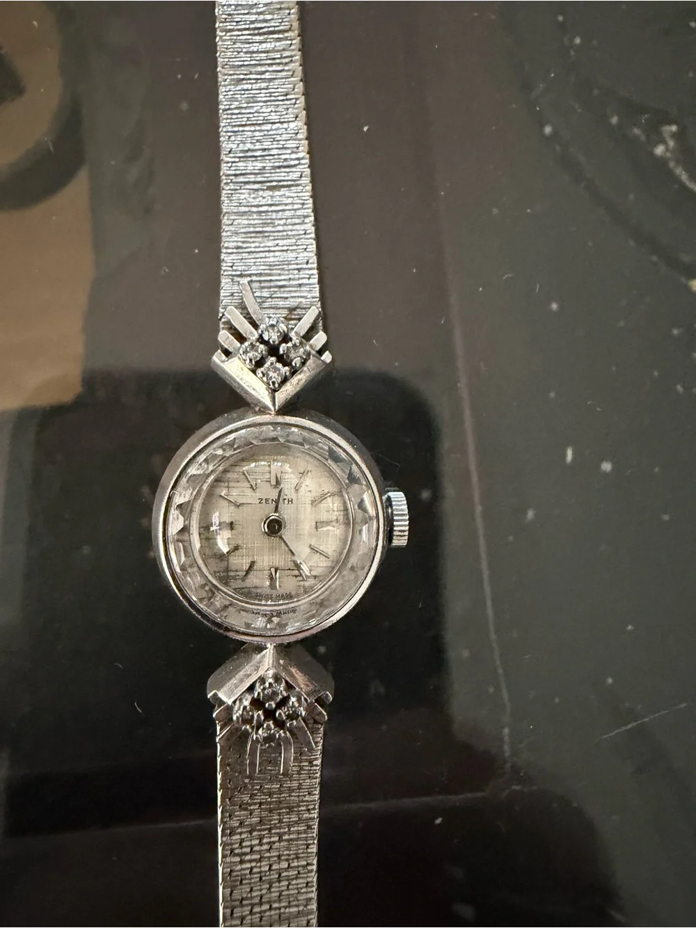 Zenith white gold with diamonds -Ladies Dress Watch . 1950’s cocktail watch.